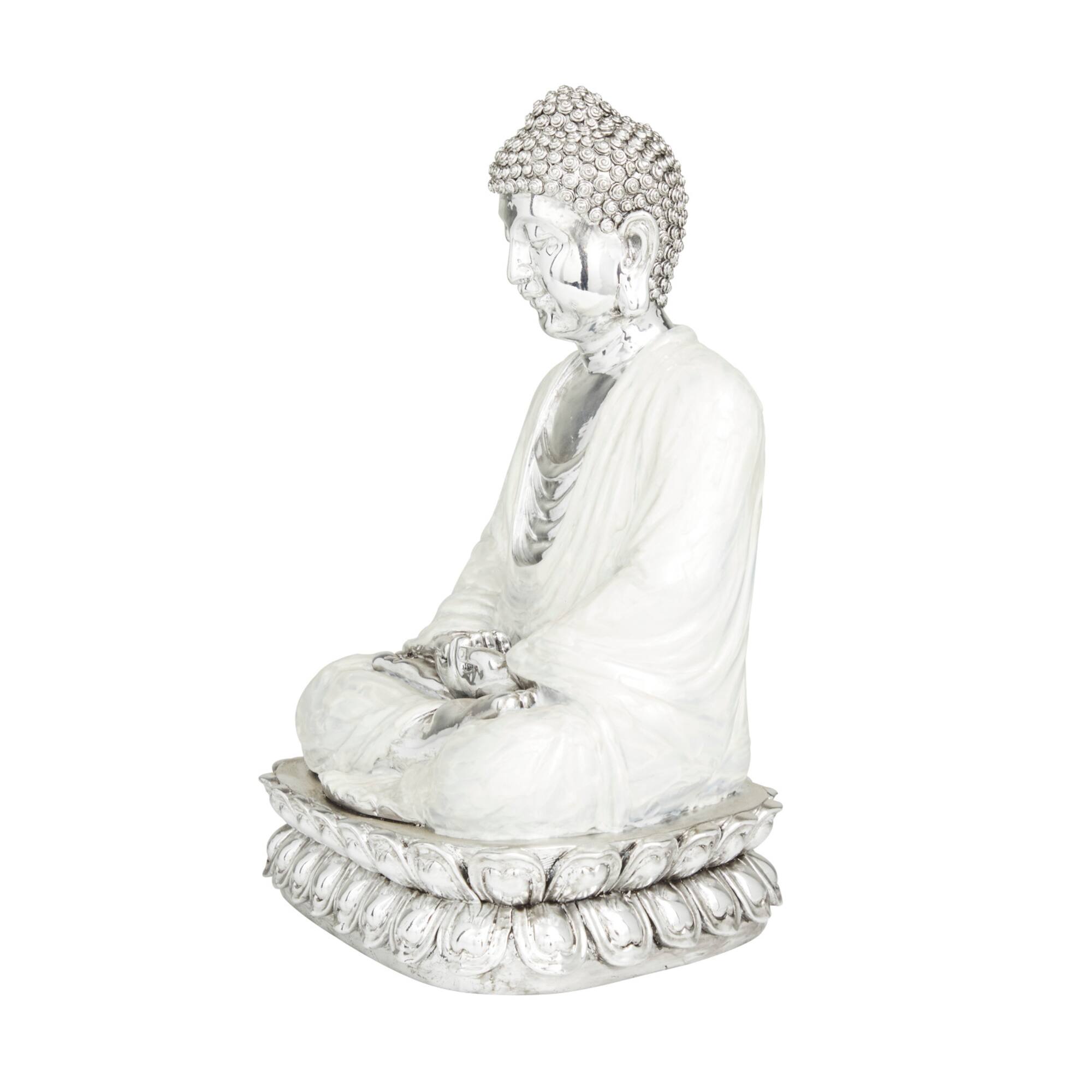 Silver Polystone Eclectic Sculpture, 16" x 12" x 9"